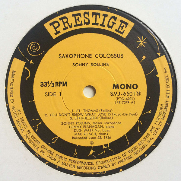 Sonny Rollins : Saxophone Colossus (LP, Album, Mono, RE)