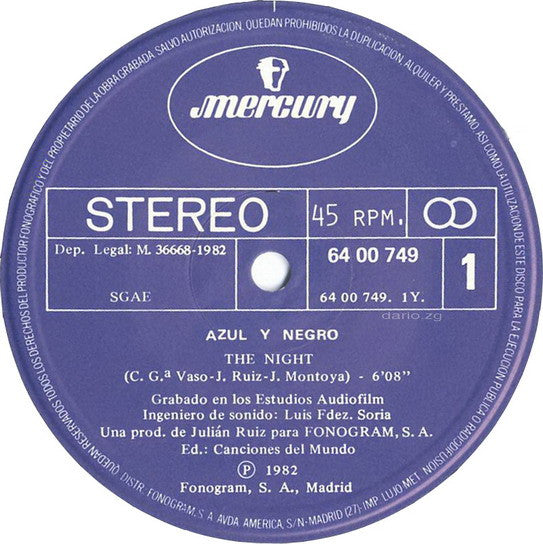 Azul Y Negro : La Noche (12", Maxi)