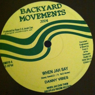 Danny Vibes : When Jah Say / Natty Nah Go Run (10")