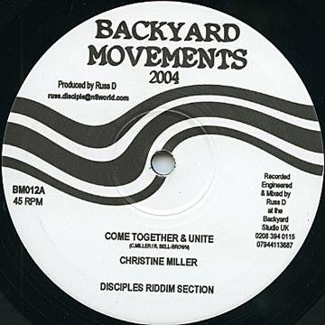 Christine Miller / Ras Mac Bean : Come Together & Unite / Sellasie I Vision (10")