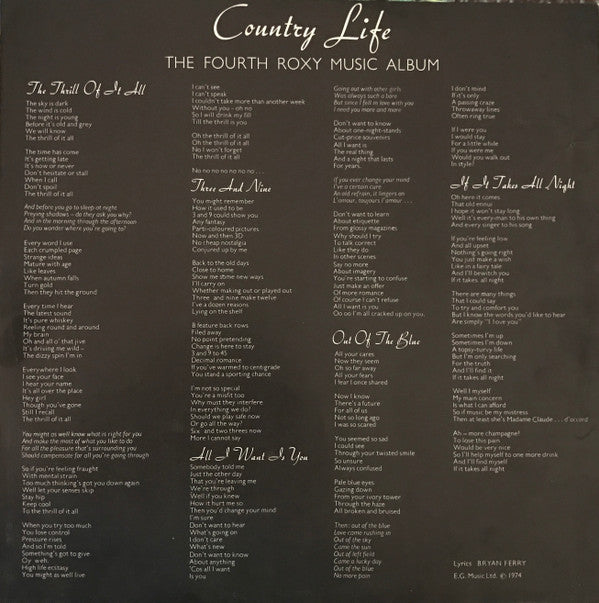 Roxy Music : Country Life (LP, Album)