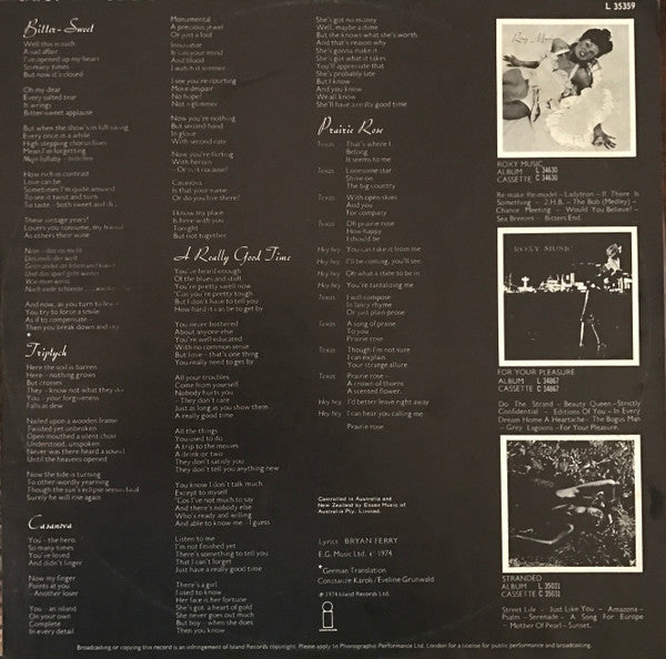 Roxy Music : Country Life (LP, Album)