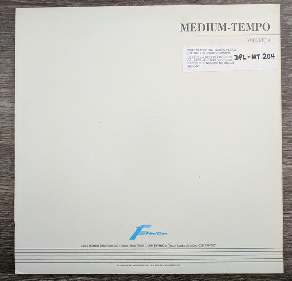 Anonymous : Medium-Tempo Volume 4 (2xLP, Lib)