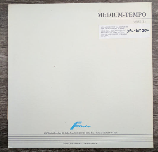 Anonymous : Medium-Tempo Volume 4 (2xLP, Lib)