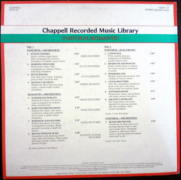 Various : Pastoral / Romantic - Orchestral And Electronic (LP)