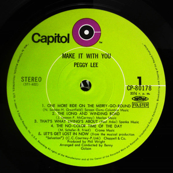 Peggy Lee : Make It With You (LP, Album)