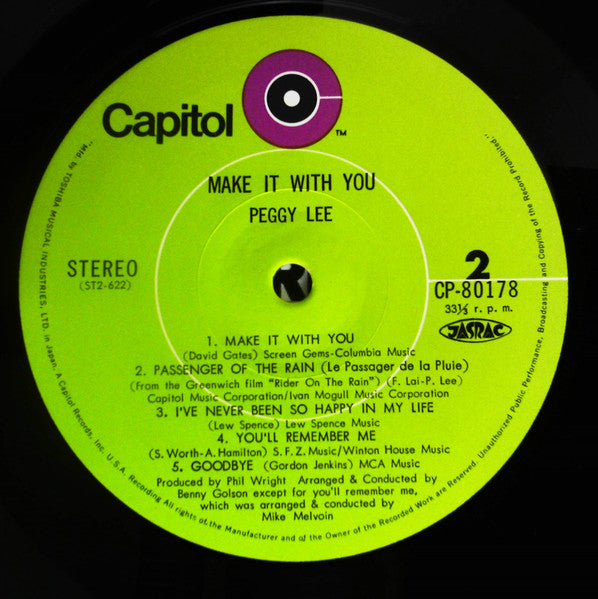 Peggy Lee : Make It With You (LP, Album)