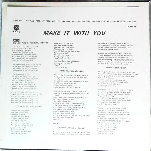 Peggy Lee : Make It With You (LP, Album)