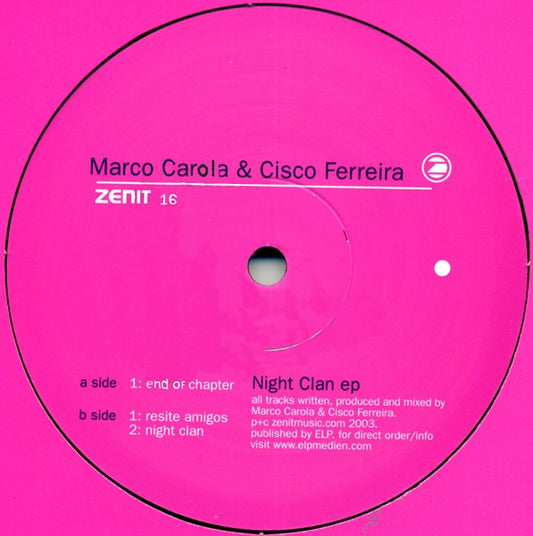 Marco Carola & Cisco Ferreira : Night Clan EP (12", EP)