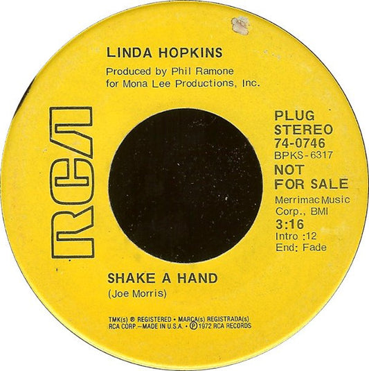 Linda Hopkins : Please Send Me Someone To Love / Shake A Hand (7", Promo)