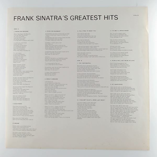 Frank Sinatra : Frank Sinatra's Greatest Hits (LP, Comp, Mono, Club)