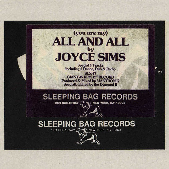 Joyce Sims : (You Are My) All And All (12", Promo)