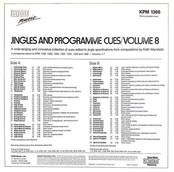 Keith Mansfield : Jingles And Programme Cues/Volume 8 (LP)