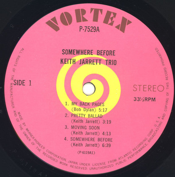 Keith Jarrett Trio : Somewhere Before (LP, Album, RE)