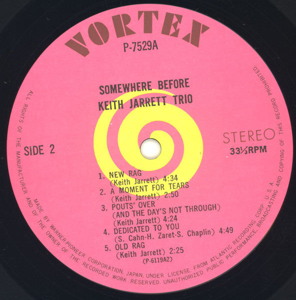Keith Jarrett Trio : Somewhere Before (LP, Album, RE)