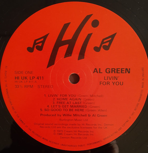Al Green : Livin For You (LP, Album, RE)