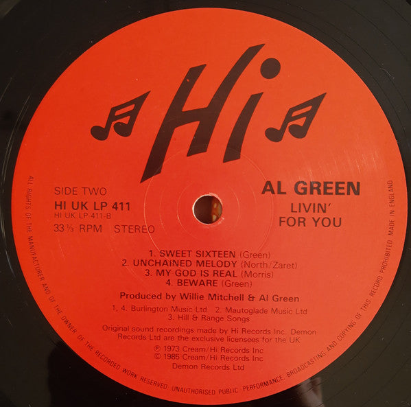 Al Green : Livin For You (LP, Album, RE)