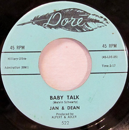 Jan & Dean : Baby Talk (7", Single, Mon)