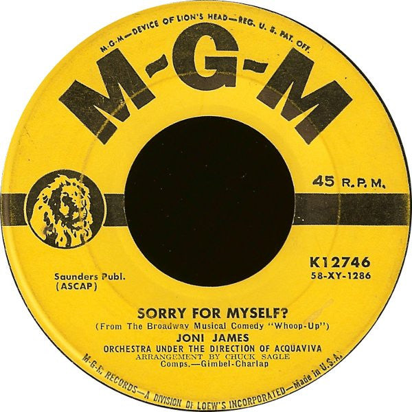 Joni James : Sorry For Myself? / There Must Be A Way (7")