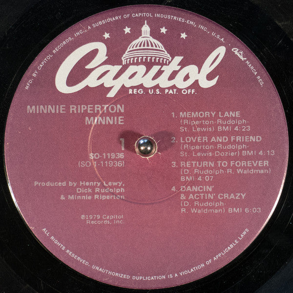 Minnie Riperton : Minnie (LP, Album, Jac)
