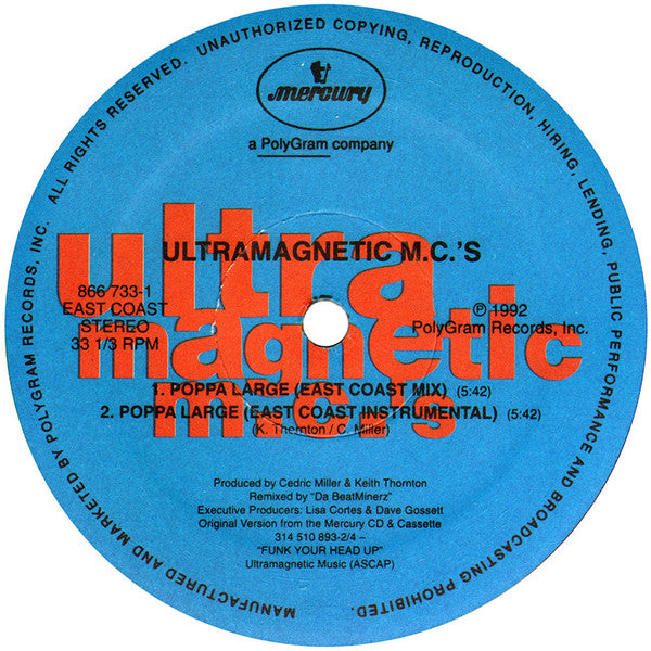 Ultramagnetic MC's : Poppa Large (12")