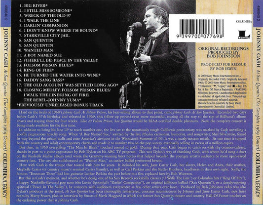 Johnny Cash : At San Quentin (The Complete 1969 Concert) (CD, Album, RE)