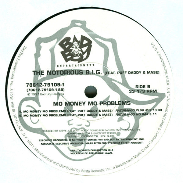 The Notorious B.I.G.* Featuring Puff Daddy & Mase : Mo Money Mo Problems (12", Single)