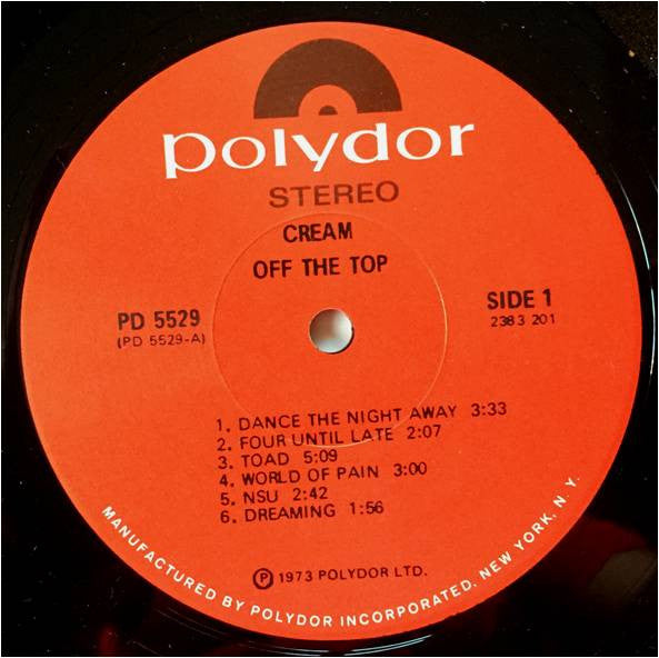 Cream (2) : Off The Top (LP, Comp)