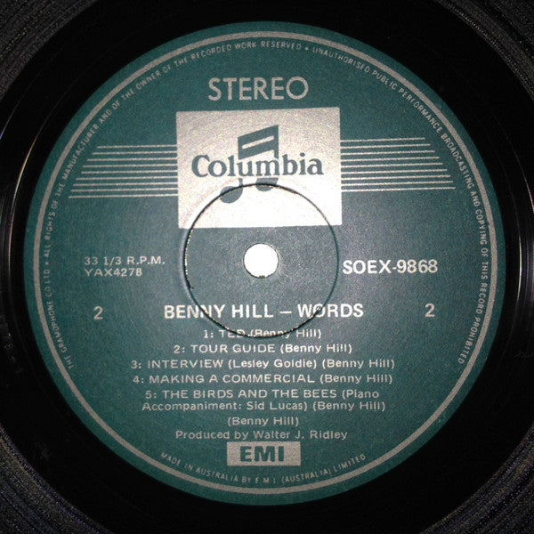 Benny Hill : Words And Music (LP, Comp)