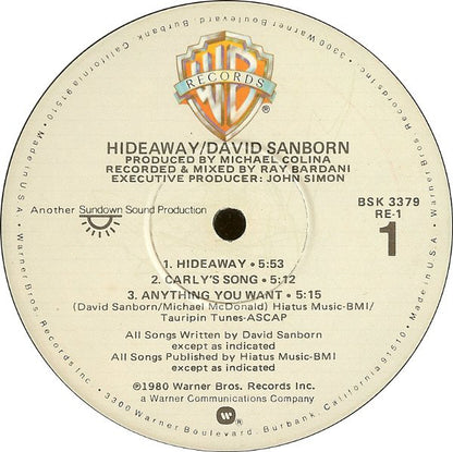 David Sanborn : Hideaway (LP, Album)