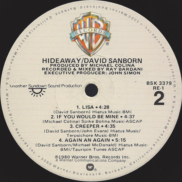 David Sanborn : Hideaway (LP, Album)