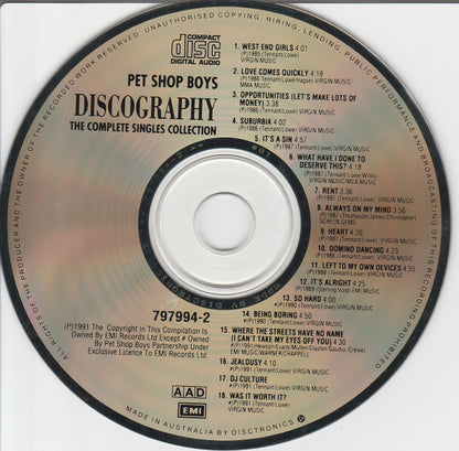 Pet Shop Boys : Discography (The Complete Singles Collection) (CD, Comp, Dis)