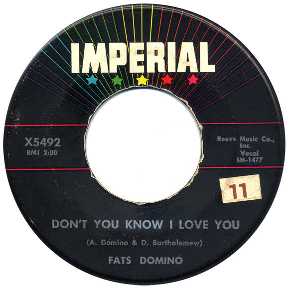 Fats Domino : Yes, My Darling / Don't You Know I Love You (7", Single)