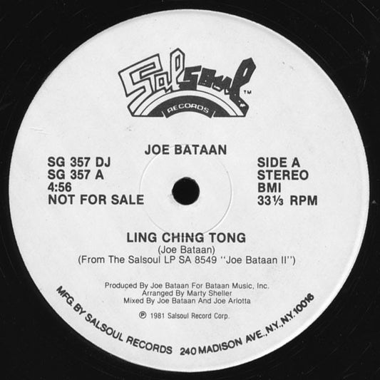 Joe Bataan : Ling Ching Tong (12", Single, Promo)