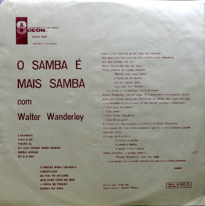 Walter Wanderley : O Samba É Mais Samba Com Walter Wanderley (LP, Album, Mono)