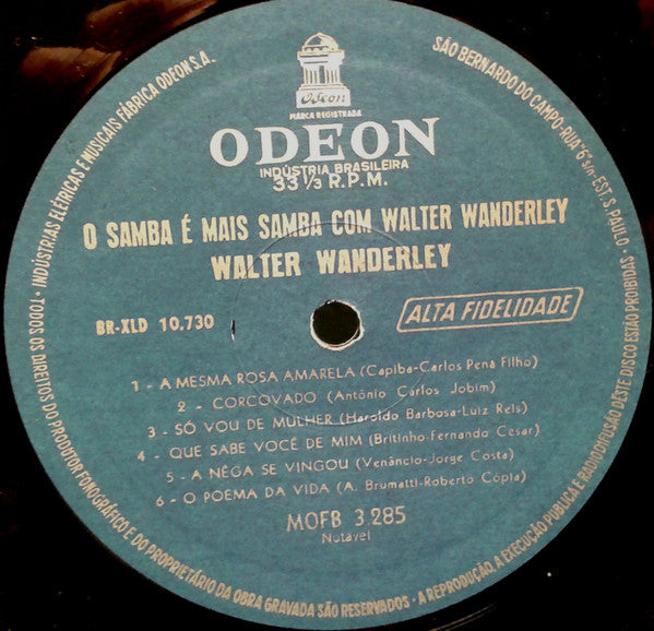 Walter Wanderley : O Samba É Mais Samba Com Walter Wanderley (LP, Album, Mono)