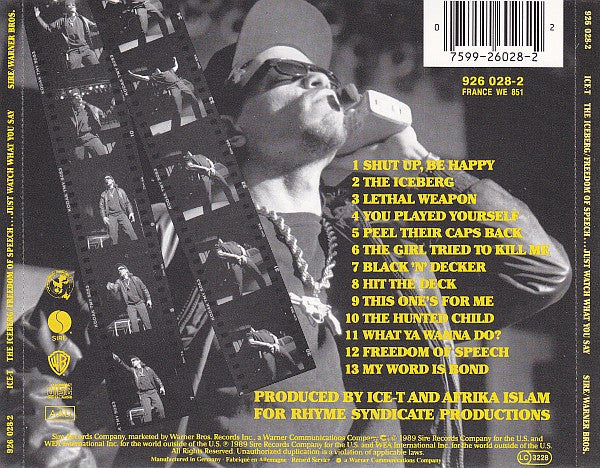 Ice-T : The Iceberg/Freedom Of Speech...Just Watch What You Say (CD, Album)