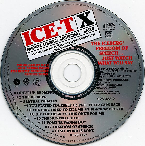 Ice-T : The Iceberg/Freedom Of Speech...Just Watch What You Say (CD, Album)