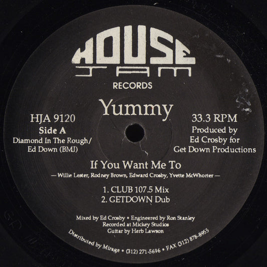 Yummy : If You Want Me To (12")