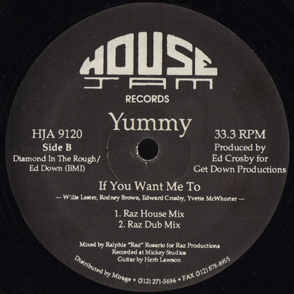 Yummy : If You Want Me To (12")