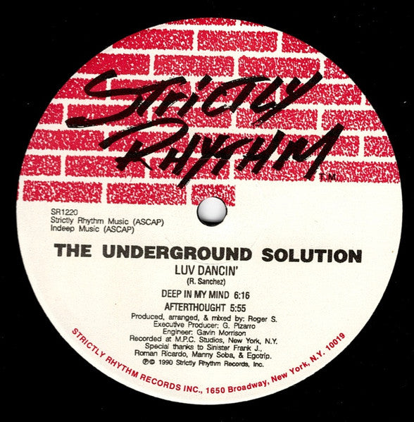 The Underground Solution* : Luv Dancin' (12", RP)