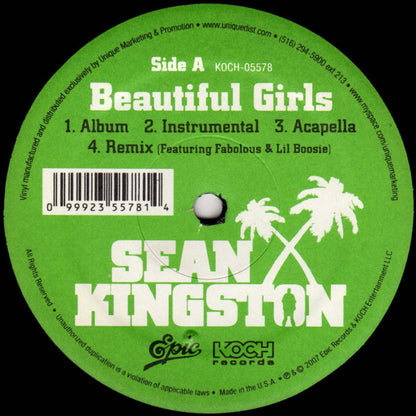 Sean Kingston : Beautiful Girls / Me Love (12")