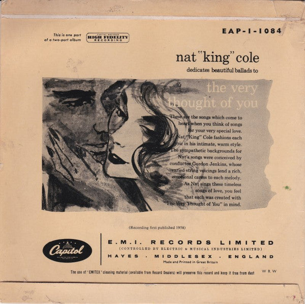 Nat "King" Cole* : The Very Thought Of You (Part 1) (7", EP)