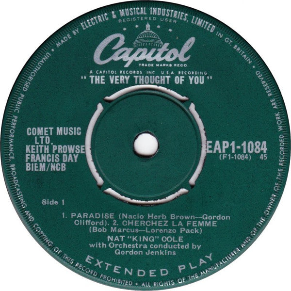 Nat "King" Cole* : The Very Thought Of You (Part 1) (7", EP)