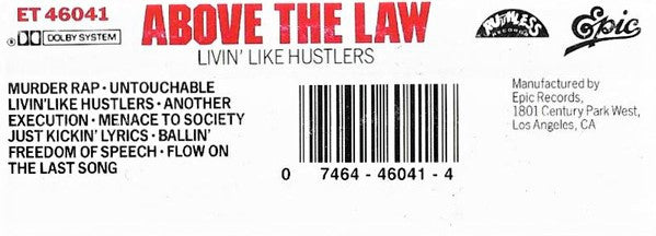 Above The Law : Livin' Like Hustlers (Cass, Album, Dol)