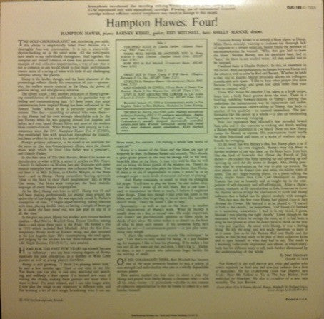 Hampton Hawes : Four! (LP, RE)