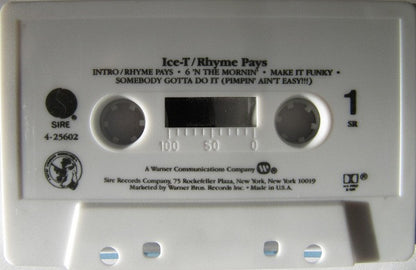 Ice-T : Rhyme Pays (Cass, Album, Whi)