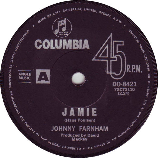 Johnny Farnham* : Jamie (7", Single)