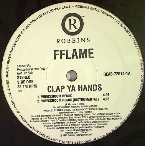 FFLAME : Clap Ya Hands (12", Promo)