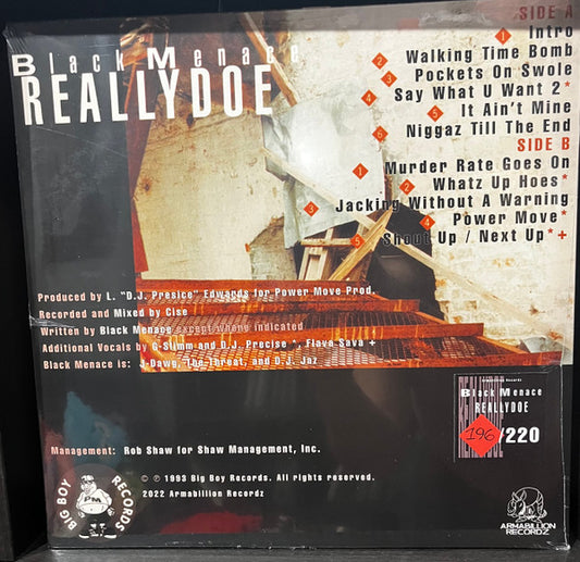 Black Menace : Really Doe (LP, Album, Ltd, Num, RE, 180)